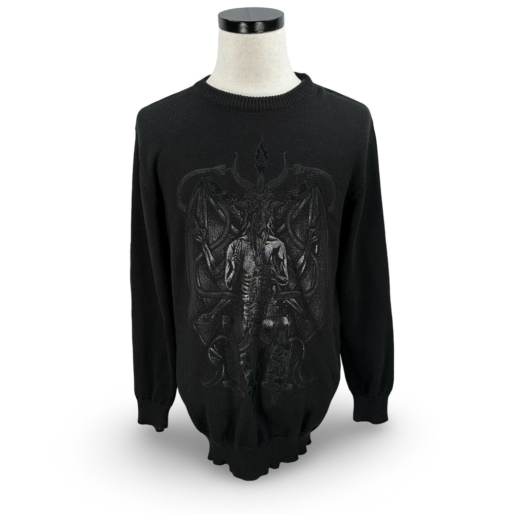 Killstar‎ Mens Black Baphomet Knit Sweater Goth Emo Punk Occult Crewneck Small